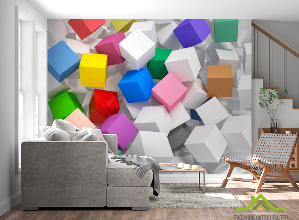 выбрать Фотообои Разноцветные кубы Каталог фотообоев на стену