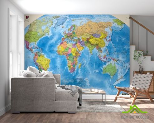 выбрать Фотошпалери Карта світу Фотошпалери, колір: «» на стіну