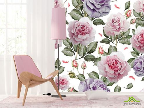 выбрать Фотообои Паттерн из роз Фотообои Цветы на стену