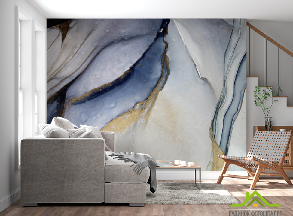 выбрать Фотообои fluid art  в синих оттенках Каталог фотообоев на стену