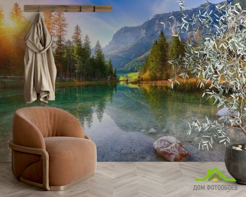выбрать Фотообои прозрачное горное озеро Фотообои, цвет: «горизонталная, горизонтальная» на стену