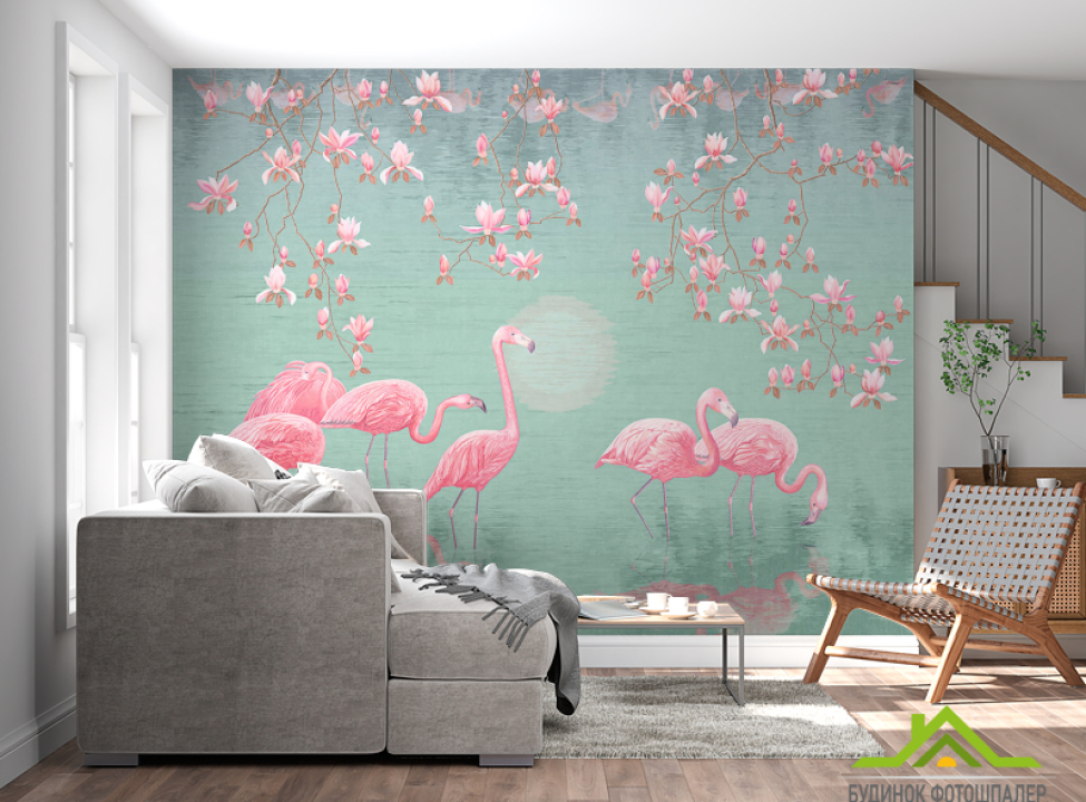 выбрать Фотошпалери Рожеві фламінго Каталог фотошпалер на стіну