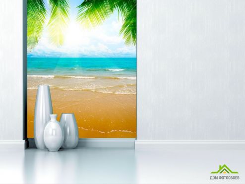 выбрать Фотошпалери Схід сонця на блакитному пляжі Фотошпалери Пляж на стіну