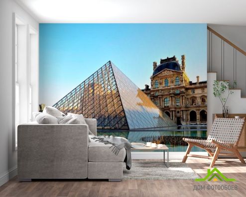 выбрать Фотообои Лувр ,Франция Фотообои Фотообои Соборы и дворцы: фото, разноцветный  на стену