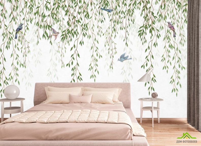 Фотообои Ветки лиственные с потолка