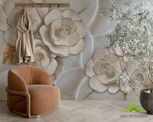 выбрать Фотообои Фарфоровые белые цветы Фотообои 3D фотообои: горизонталная, горизонтальная ориентация на стену
