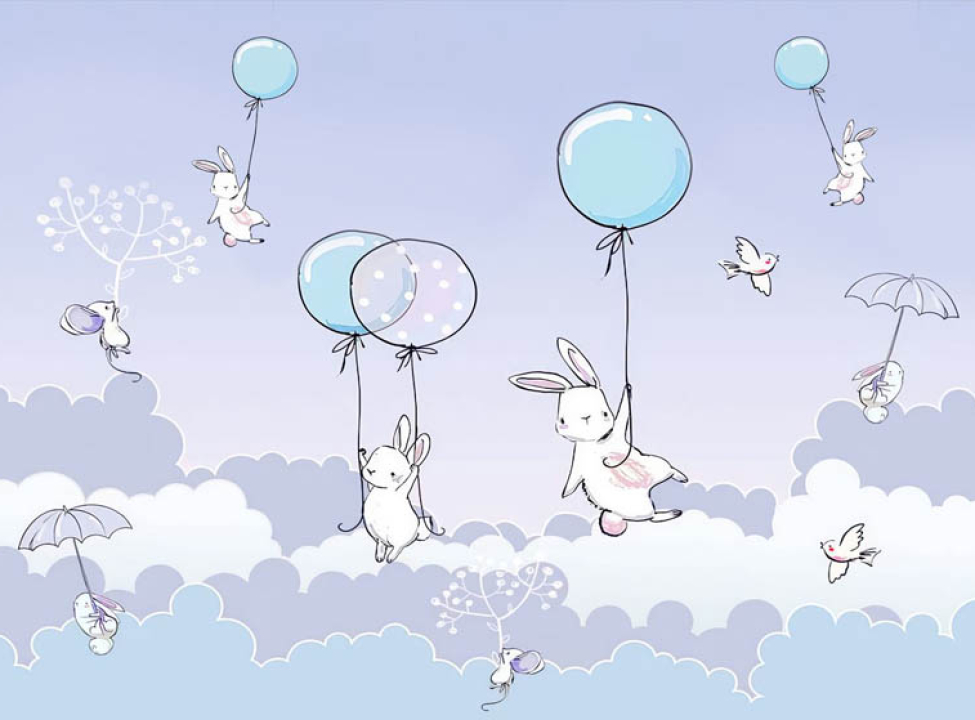 выбрать Фотошпалери зайчика на фмолетовом тлі Каталог фотошпалер на стіну