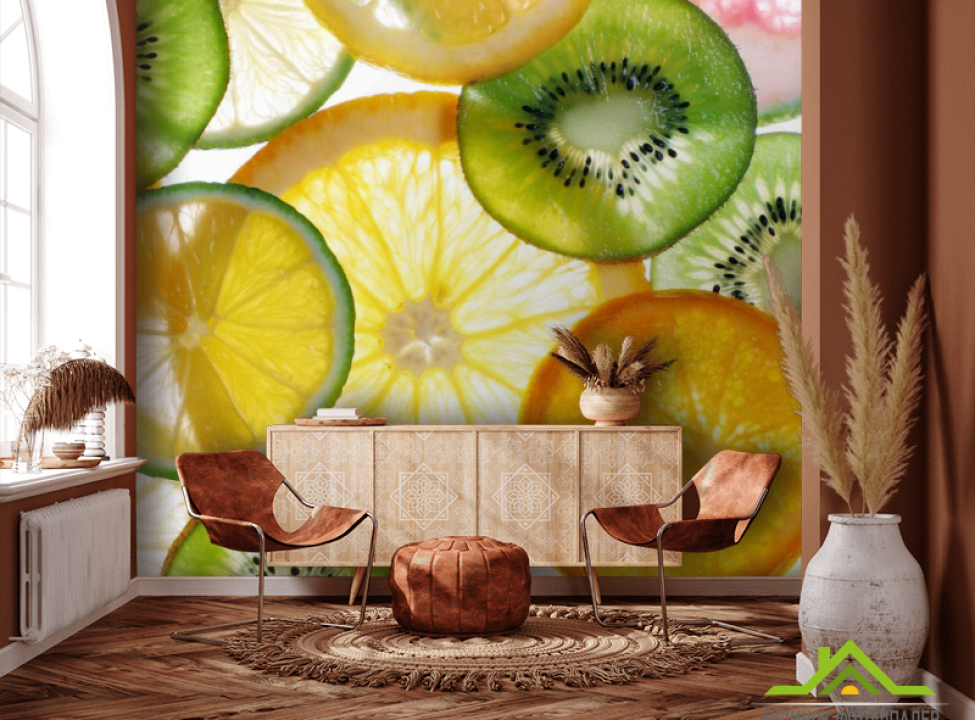выбрать Фотошпалери Часточки фруктів Каталог фотошпалер на стіну