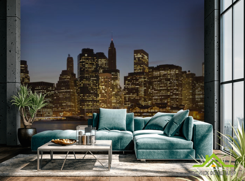 выбрать Фотообои вечерний город над водой Каталог фотообоев на стену