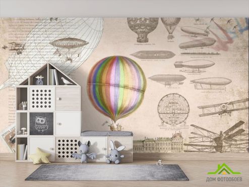 выбрать Фотообои Винтажный воздушный шар  на стену