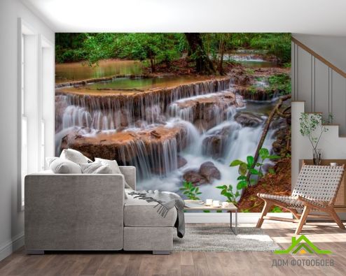 выбрать Фотообои Каскад, вода Фотообои Фотообои Природа: фото, белая, коричневый  на стену
