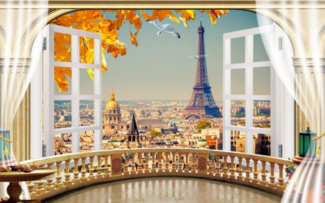 Фотошпалери Вид на осінній Париж