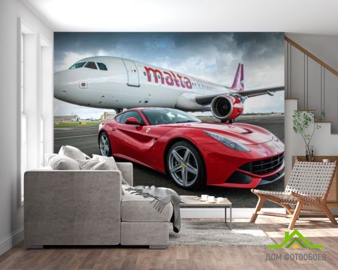 выбрать Фотообои Самолет и автомобиль Фотообои Фотообои Транспорт: горизонталная, горизонтальная ориентация на стену