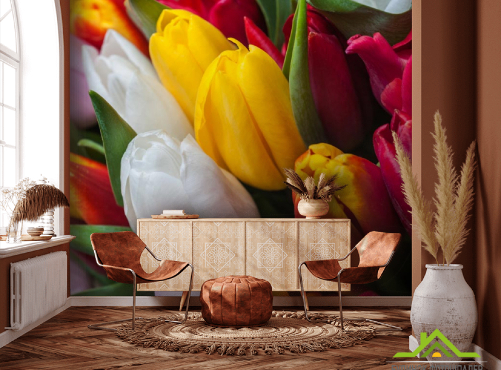 выбрать Фотообои тюльпаны яркие Каталог фотообоев на стену