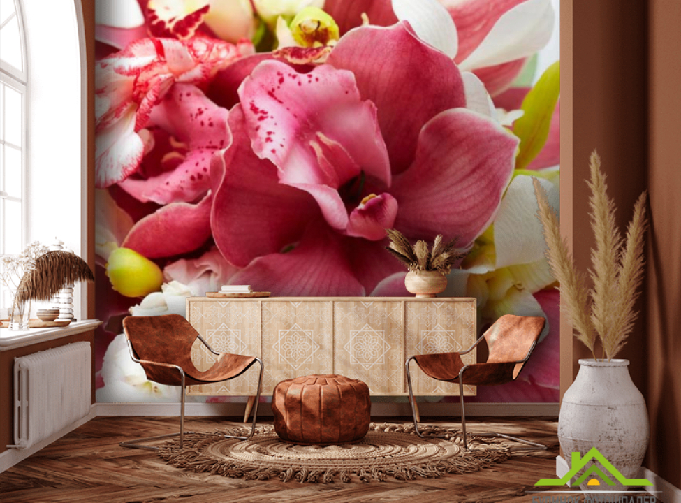 выбрать Фотошпалери Орхідеї і білі, бордові Каталог фотошпалер на стіну