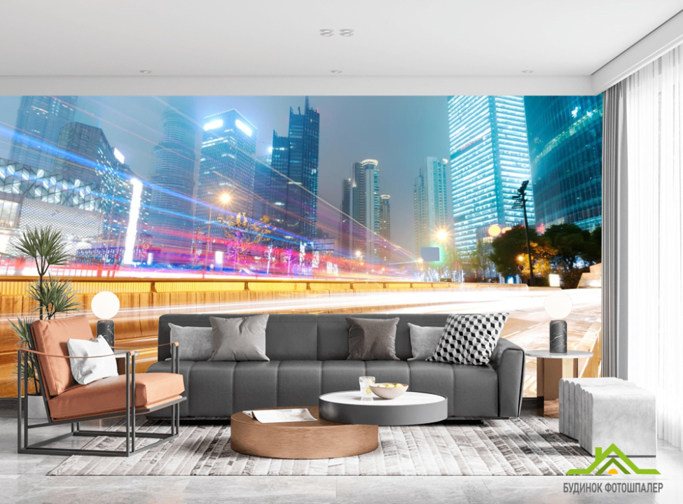 выбрать Фотообои огни машин Каталог фотообоев на стену