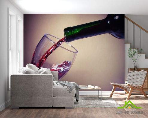 выбрать Фотошпалери червоне вино в келих Фотошпалери, колір: «» на стіну