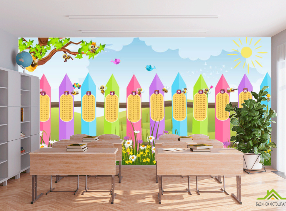 выбрать Фотообои Таблица умножения 1-10 Фотообои для школы на стену