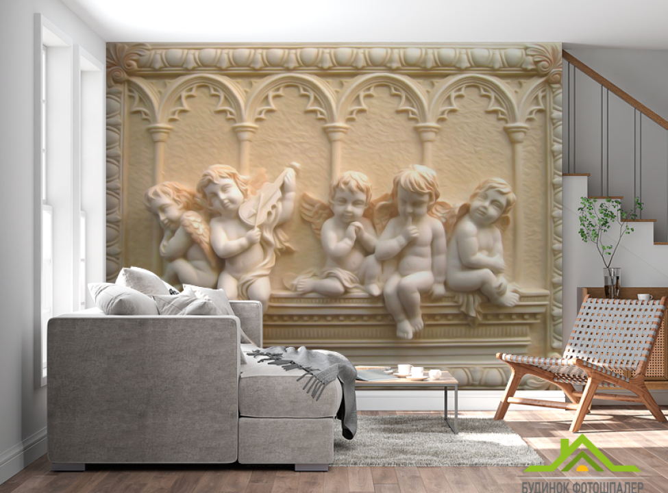 выбрать Фотообои Гипсовые ангелочки Фотообои 3Д на стену