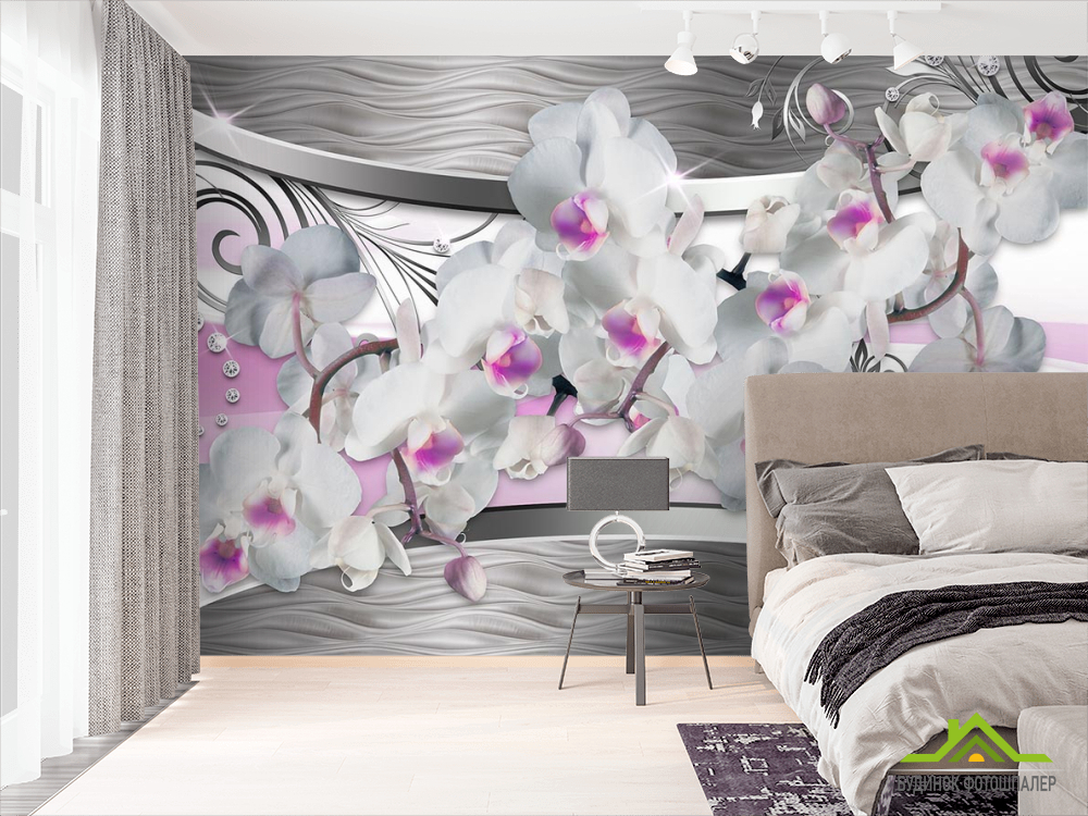 Фотообои Орхидея и абстракция 3d
