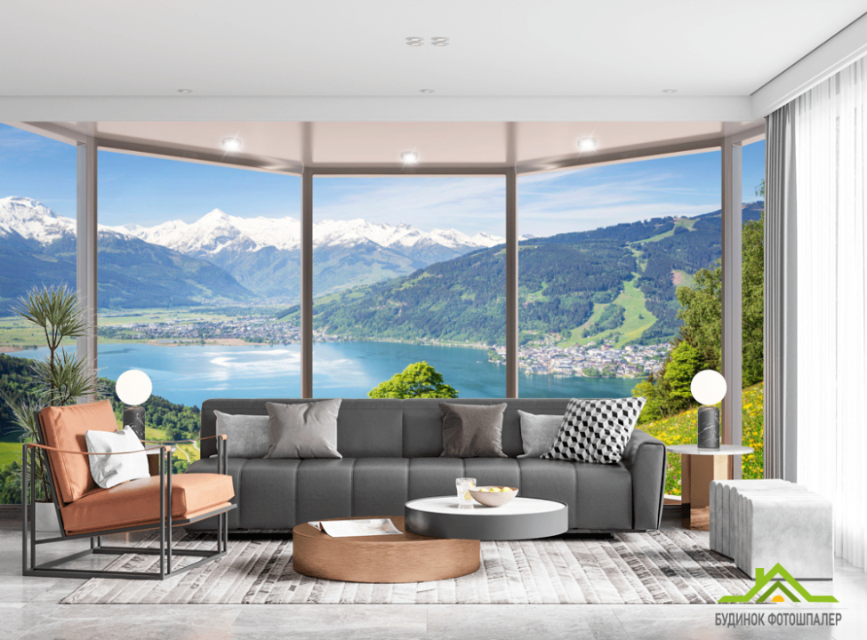 выбрать Фотошпалери Вид з вікна на озеро Каталог фотошпалер на стіну