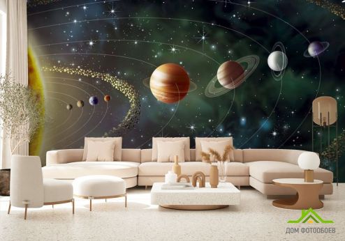 выбрать Фотообои Планеты солнечной системы Фотообои, цвет: «горизонталная, горизонтальная» на стену
