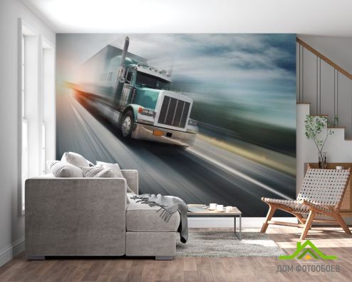выбрать Фотообои грузовик в движении Фотообои Транспорт на стену