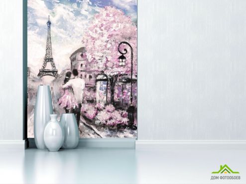 выбрать Фотообои Акварельный Париж Фотообои на шкаф купе на стену