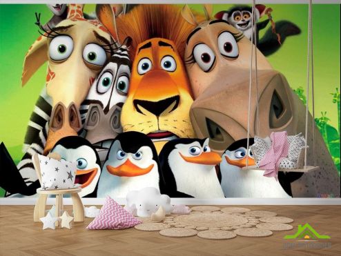 выбрать Фотообои Пингвины Мадагаскара Фотообои в детскую на стену
