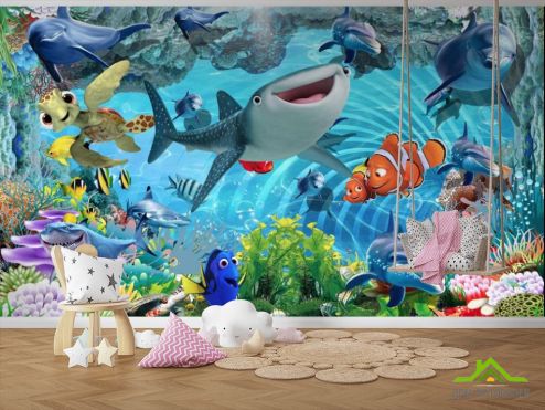выбрать Фотообои 3д подводный мир Фотообои в детскую на стену