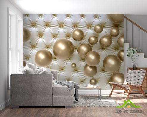 выбрать Фотообои  Золотые шарики Фотообои 3Д на стену