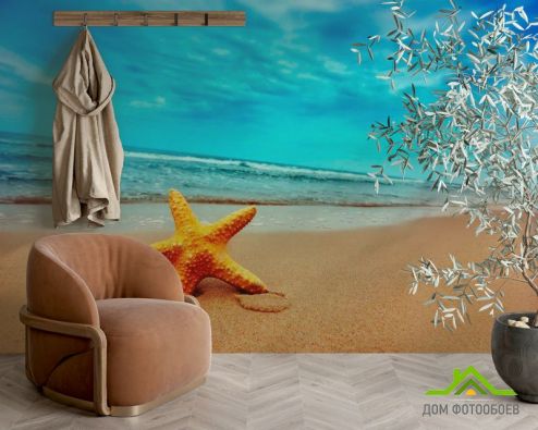 выбрать Фотообои Пляж, морская звезда Фотообои Фотообои Пляж: горизонталная, горизонтальная ориентация на стену