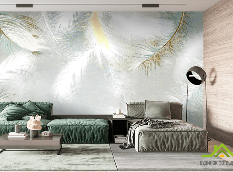 выбрать Фотошпалери пір'я з золотом Каталог фотошпалер на стіну