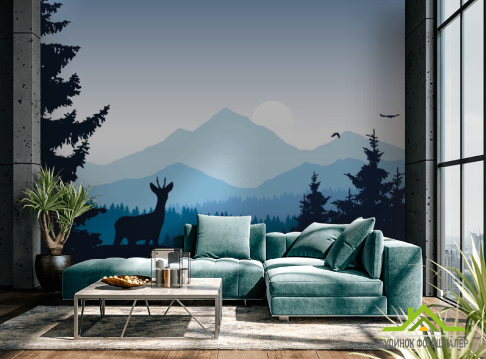 выбрать Фотошпалери ліс в тумані Каталог фотошпалер на стіну