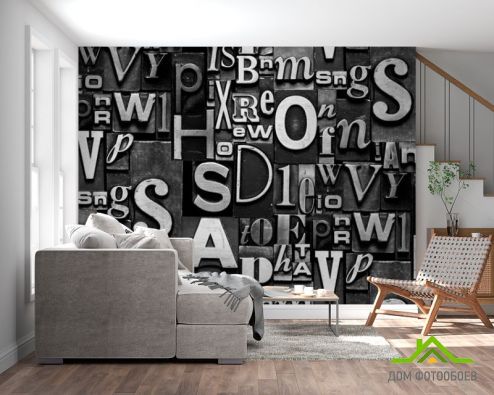 выбрать 3д фотообои Буквы Фотообои 3D фотообои: горизонталная, горизонтальная, рисунок ориентация на стену