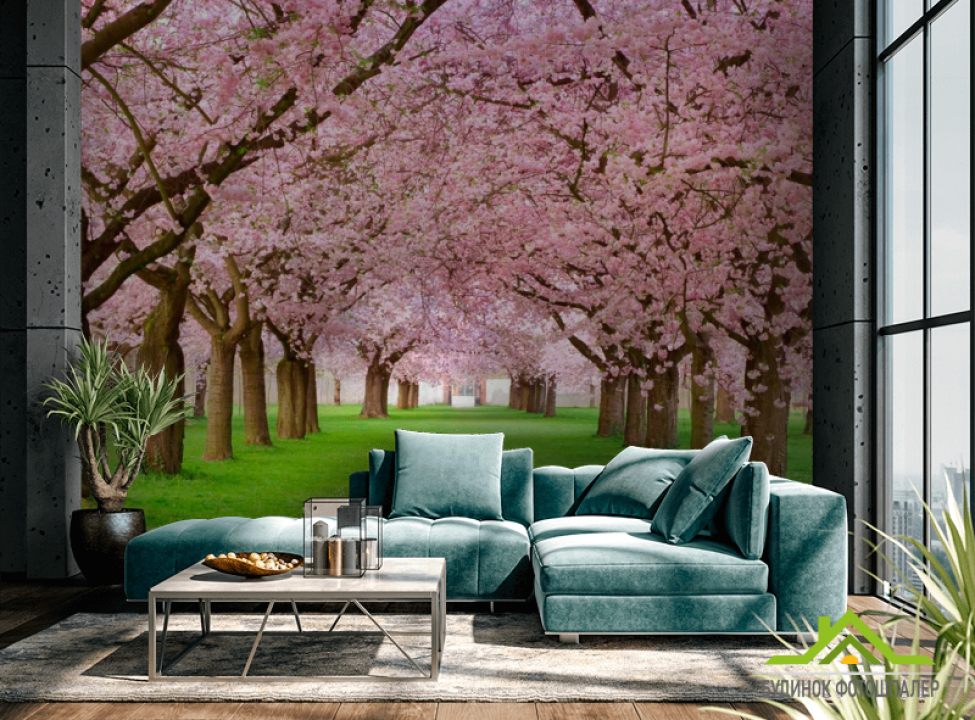 выбрать Фотообои Цветущие вишни Каталог фотообоев на стену