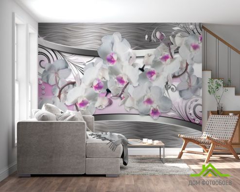 выбрать Фотообои Орхидея и абстракция 3d Фотообои 3Д на стену