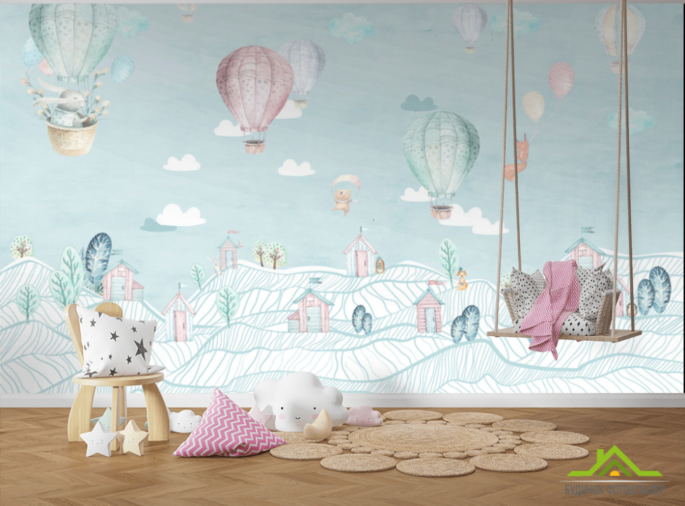 выбрать Фотошпалери Повітряні кульки Фотошпалери Little kids на стіну