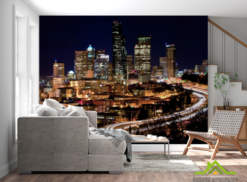 выбрать Фотошпалери Висотки нічного міста Каталог фотошпалер на стіну