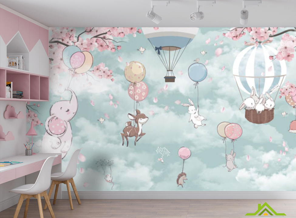 выбрать Фотообои Звери на воздушном шару Каталог фотообоев на стену