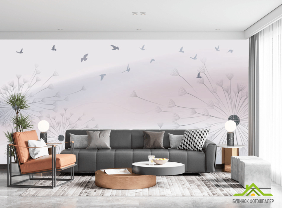 выбрать Фотошпалери Кульбаби і пташки Каталог фотошпалер на стіну