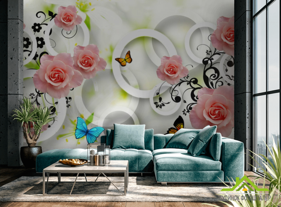 выбрать Фотошпалери 3д троянди Каталог фотошпалер на стіну