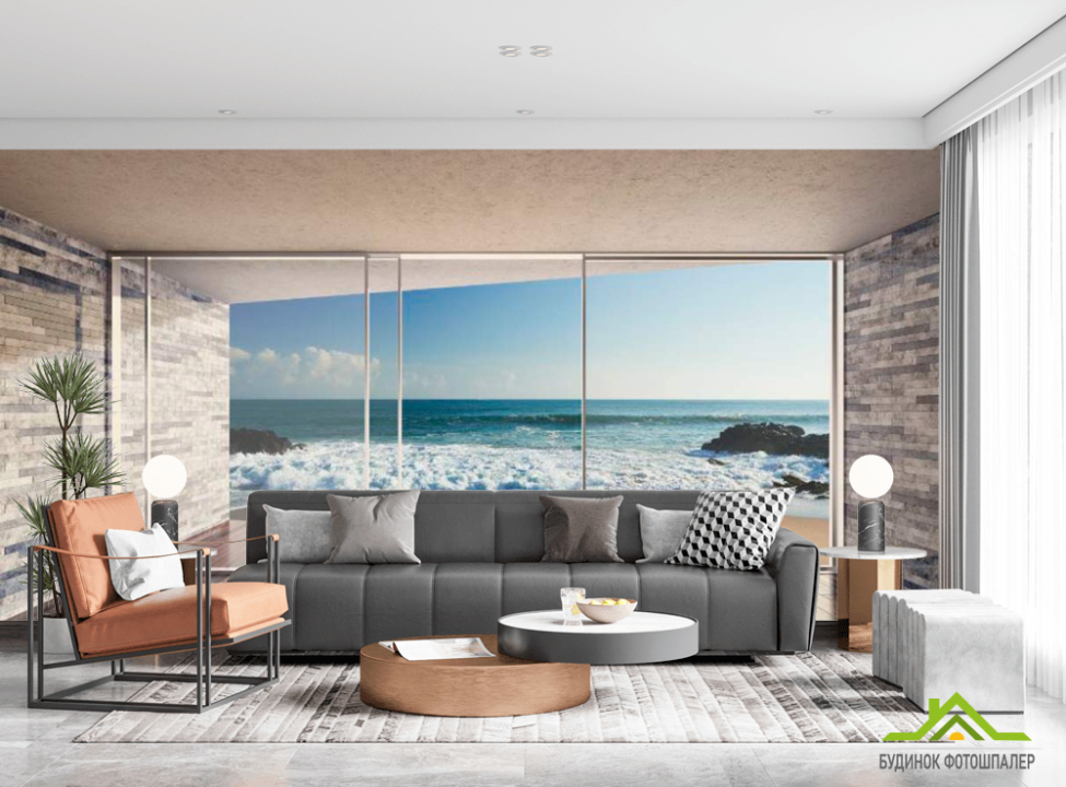 выбрать Фотошпалери Вид з вікна на море Каталог фотошпалер на стіну