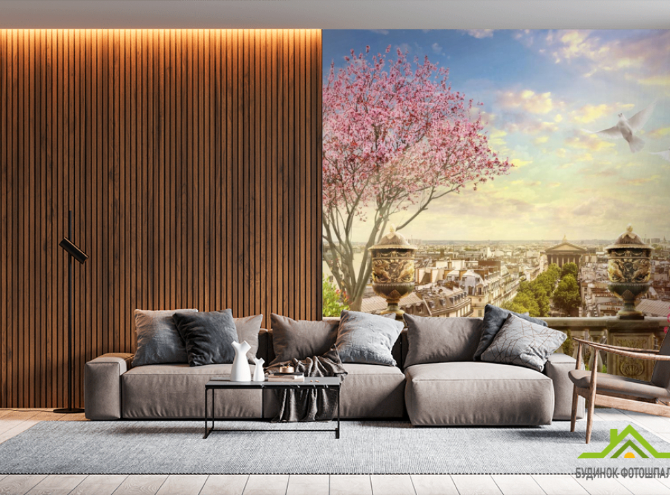 выбрать Фотошпалери Балкон, місто, дерево Каталог фотошпалер на стіну