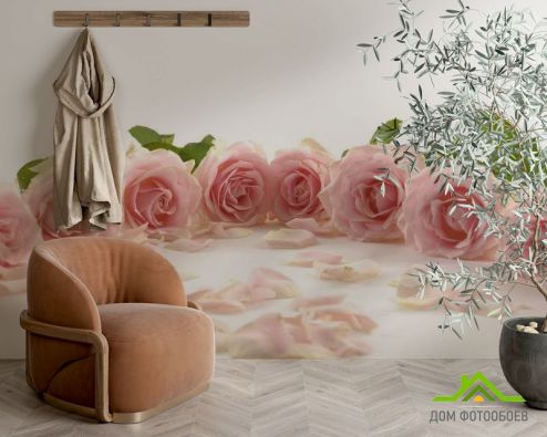 выбрать Фотообои розовые розы по кругу Фотообои Фотообои Розы: горизонталная, горизонтальная ориентация на стену