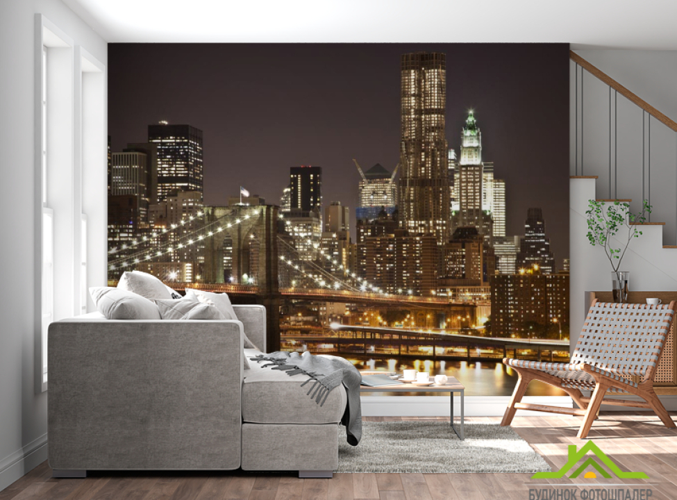 выбрать Фотообои ночной мост в городе Каталог фотообоев на стену