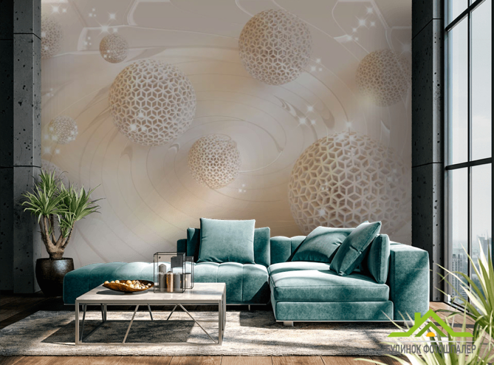 выбрать Фотообои Золотые сферы Каталог фотообоев на стену