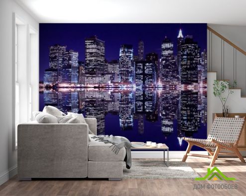 выбрать Фотообои Отражение New Yorkа в воде Фотообои Фотообои Города: горизонталная, горизонтальная ориентация на стену