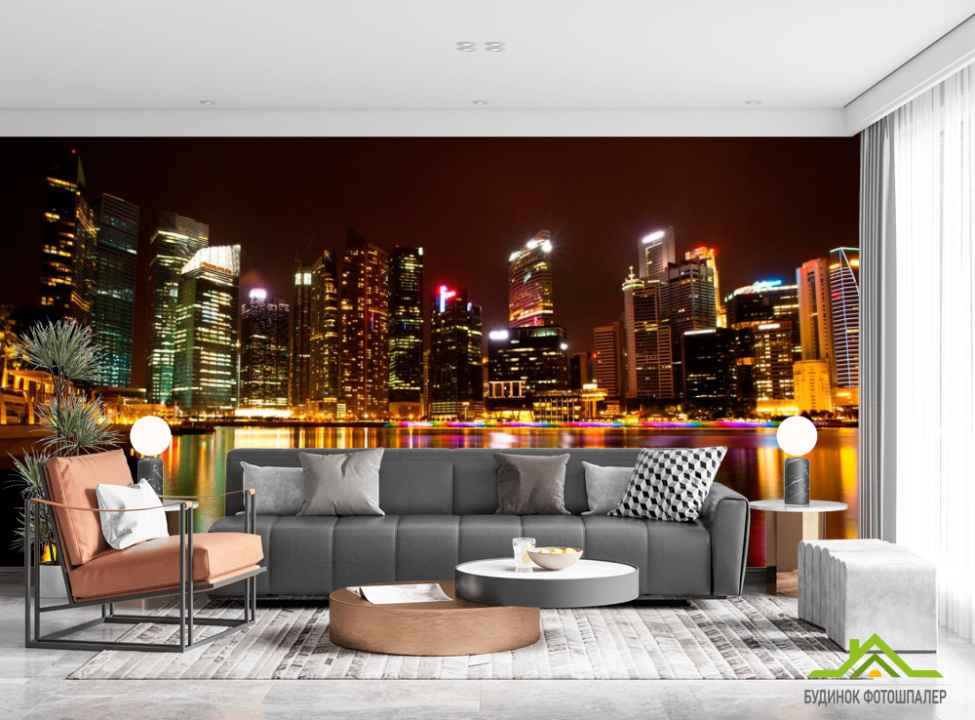 выбрать Фотошпалери Місто , ніч, вода Каталог фотошпалер на стіну