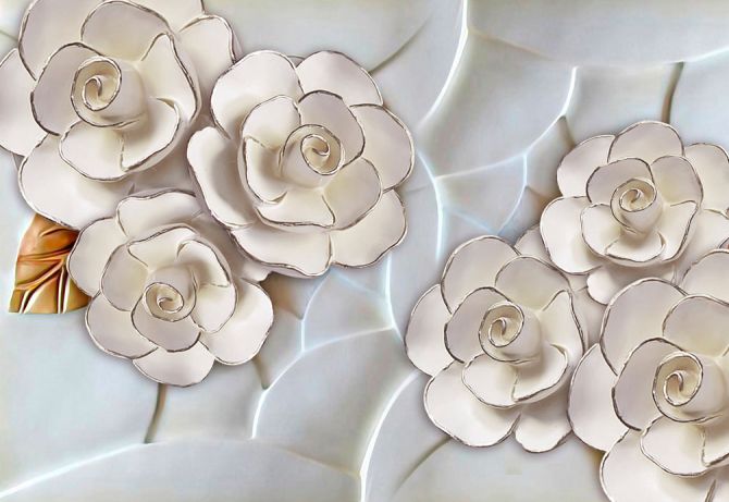 Фотообои Фарфоровые белые цветы